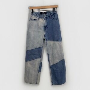 Hollister Women's Ultra High Rise Dad Jeans Patchwork Denim Two Tone 3S, 26W 29L
